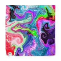 White Marble River Colorful Marble Art    Bandana