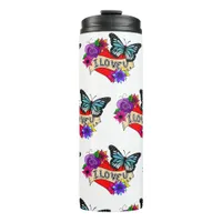 I Love You | Valentine's Day Heart and Rose   Thermal Tumbler