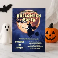 Enchanting Witch Full Moon Halloween Party Invitation