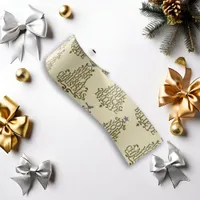 Elegant Cream Christmas Typography Script  Grosgrain Ribbon