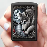 White Wolf’s Tranquil Reflection Zippo Lighter