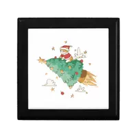 Flying Christmas Tree Santa Cat  Gift Box