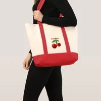 Red Cherries Personalized Tote Bag