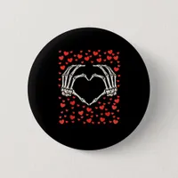 Skeleton Hand Red Heart Birthday Valentines Day  Button