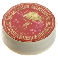 Chinese Zodiac Rat Red/Gold ID542 Chocolate Covered Oreo