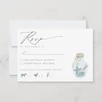 Elegant Nautical Beach Seashell Wedding RSVP