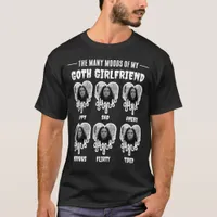 Goth Girlfriend Many Moods White Heart Photo T-Shirt