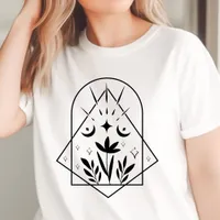 Boho Geometric Crescent Moon Botanical Tri-Blend Shirt