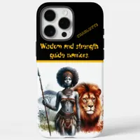 Warrior stands proud with a lion iPhone 16 pro max case