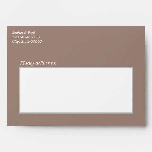 Taupe Wedding Invitation Envelope