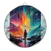 Starry Night Wanderlust: A Whimsical Adventure Dart Board