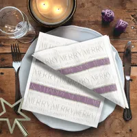 Purple Green Christmas Pattern#35 ID1009 Paper Dinner Napkins