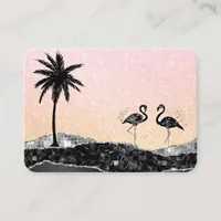 *~* Tropical Crystal Agate Palm Tree Flamingo Business Card