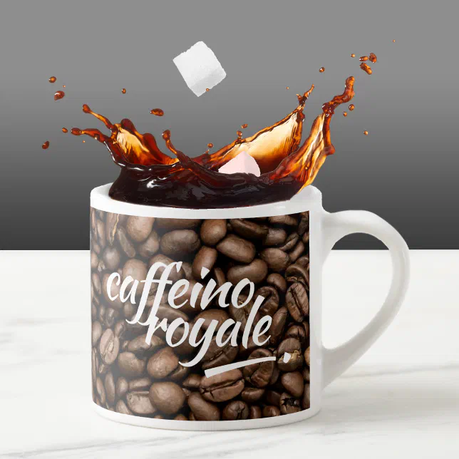 Funny Witty Pun Caffeino Royale Espresso Cup