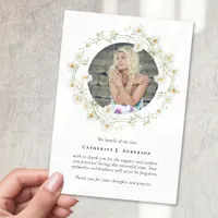 Daisy Photo Bereavement Sympathy Funeral Memorial Thank You Card