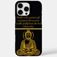 Golden Buddha Statue in Meditation iPhone 16 Pro Max Case