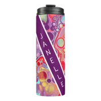 Purple, Red, Yellow, Blue Abstract personalized Th Thermal Tumbler