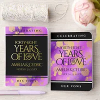 Elegant 48th Amethyst Wedding Anniversary Foil Vow Books