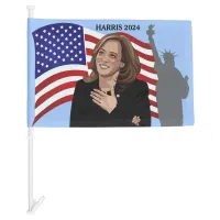 VP Kamala Harris Flag Statue of Liberty Car Flag