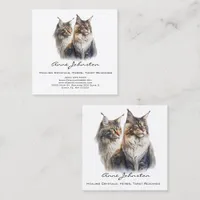 Maine Coon Cats Square Business Card