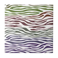 Colorful Zebra Abstract Ceramic Tile