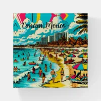 Cancun, Mexico with a Pop Art Vibe Paperweight