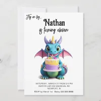 *~* AP88  Baby Dragon Photo Cake Birthday Party Invitation