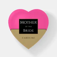 Mother of the Bride/Hot Pink/Gold/Black/Name Paperweight