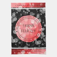Elegant 40th 80th Ruby Wedding Anniversary Kitchen Towel