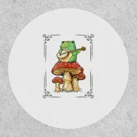 Mushroom Frog Goblincore Mycology Artistic Design Patch