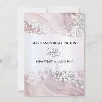 *~* QR Pastel Agate Wedding Invitation RSVP AR2