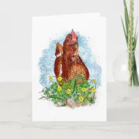 Hand drawn Chicken Art | Happy Birthday Card