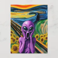 Purple Alien Screams Postcard