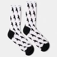 Stylish Black Horse Pattern Crew Socks