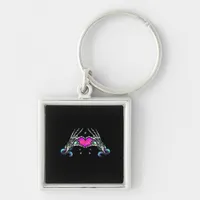 In Death - Skeleton Heart Hands Keychain