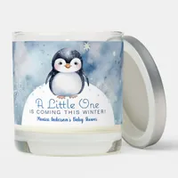Winter Penguin Baby Shower Candle Favor
