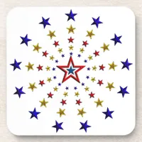 Pattern of Patriotic Stars Beverage Coaster