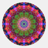 Psychedelic Kaleidoscope Mandala Classic Round Sticker