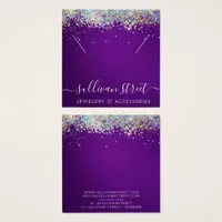 Purple Holographic Earrings Necklace Display Card