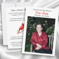 Cardinal Poem Memorial Keepsake  Card