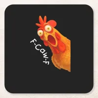 F-Caw-F Chicken Essential Minimal Clean Square Paper Coaster