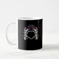 Skeleton Hand Heart USA Patriotic American Coffee Mug