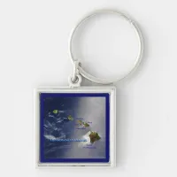 View of the Hawaiian Islands Keychain