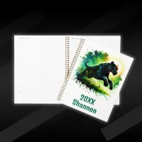 Black Panther with green surroundings Monogram | Planner