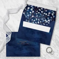 Watercolor Snowdrops Wedding Navy/Copper ID726 Envelope