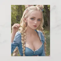 Woman With Beautiful Blond Hair Postcard