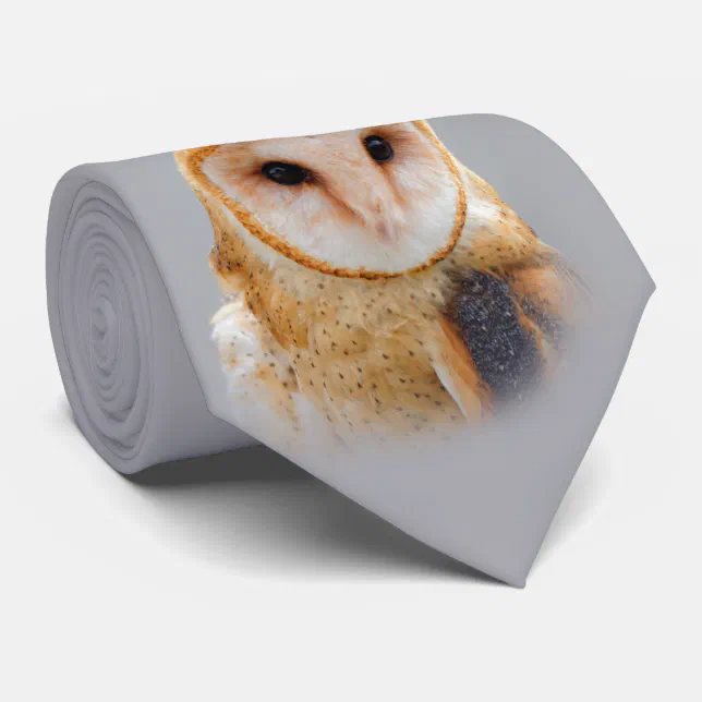 A Serene and Beautiful Barn Owl Tie