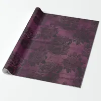 Vintage Purple Rose Pattern Wrapping Paper