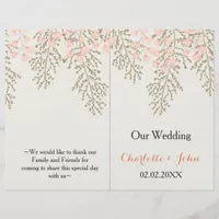 ivory blush gold floral wedding program