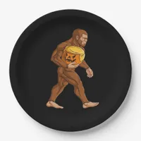 Bigfoot Halloween Trumpkin Pumpkin Classic Paper Plates